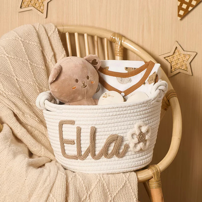 Personalisierter Babykorb mit Namen + Bärenmütze GRATIS