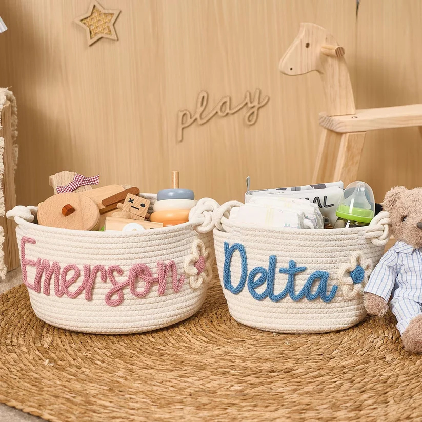 Personalisierter Babykorb mit Namen + Bärenmütze GRATIS
