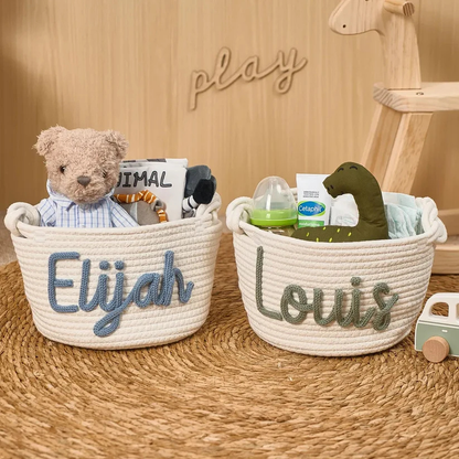 Personalisierter Babykorb mit Namen + Bärenmütze GRATIS