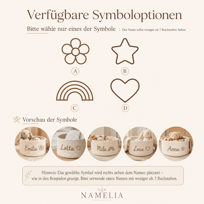 Personalisierter Babykorb mit Namen + Bärenmütze GRATIS