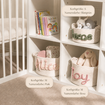 Personalisierter Babykorb mit Namen + Bärenmütze GRATIS