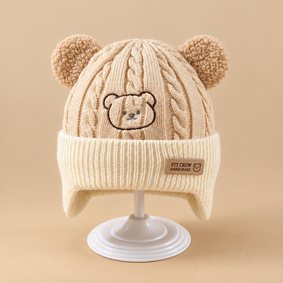 Personalisierter Baby-Strickpullover mit Namen + Bärenmütze GRATIS