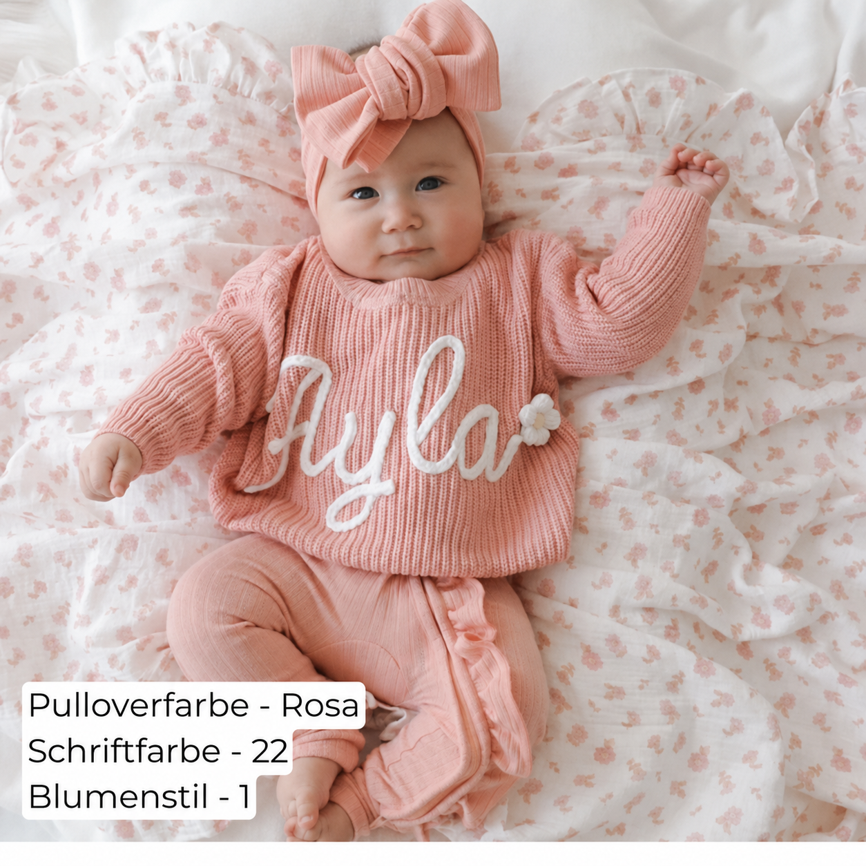 Handgestrickter, personalisierter Pullover
