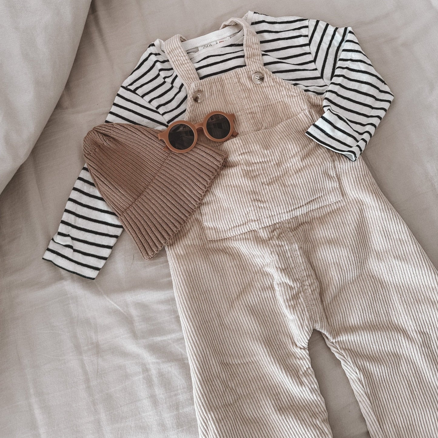 Cord-Latzhose - Cream