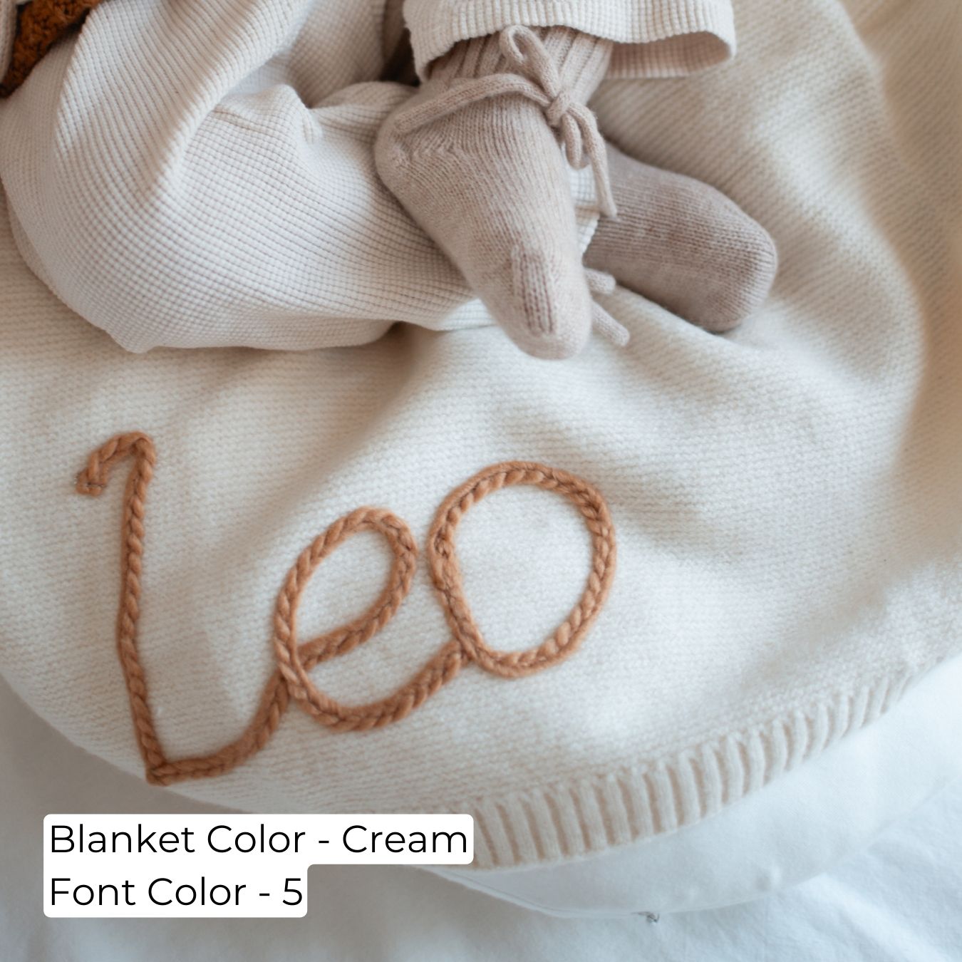 Handgestrickte personalisierte Decke