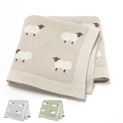 Schaf-Strickdecke