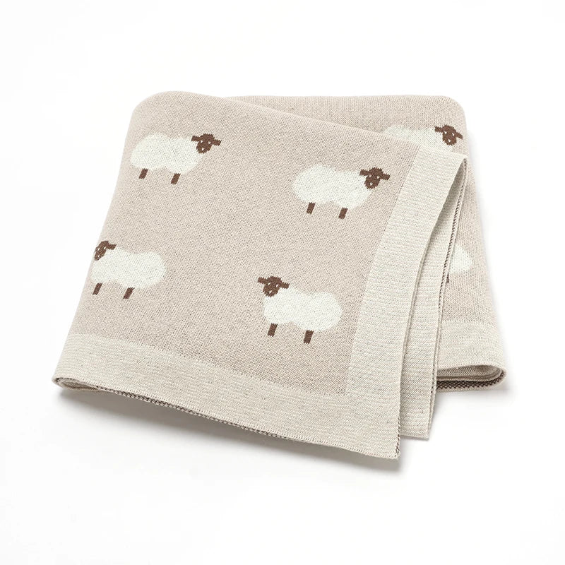 Schaf-Strickdecke