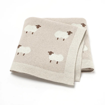 Schaf-Strickdecke