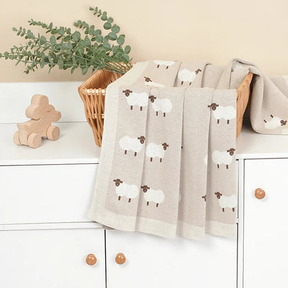 Schaf-Strickdecke