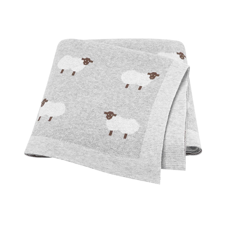 Schaf-Strickdecke