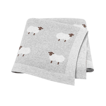 Schaf-Strickdecke