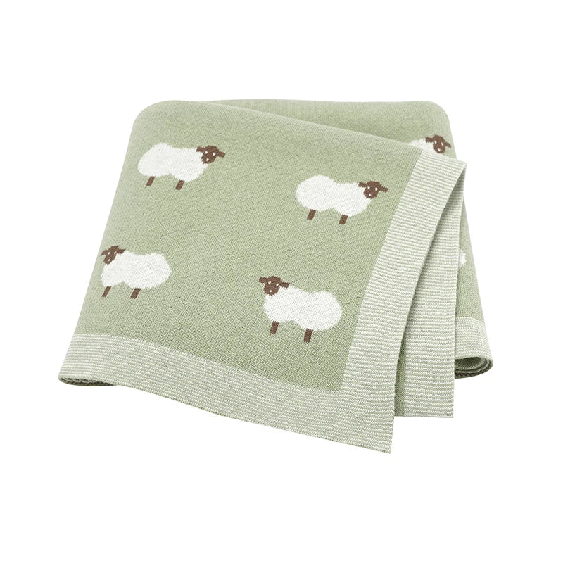 Schaf-Strickdecke