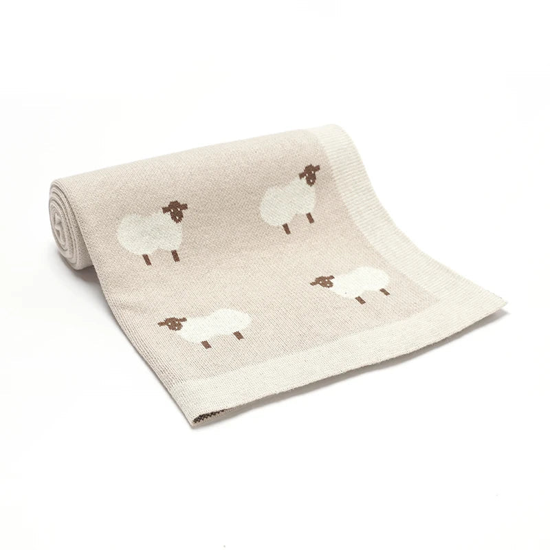 Schaf-Strickdecke