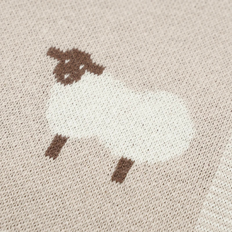 Schaf-Strickdecke