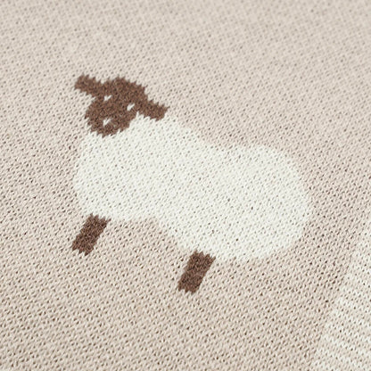 Schaf-Strickdecke